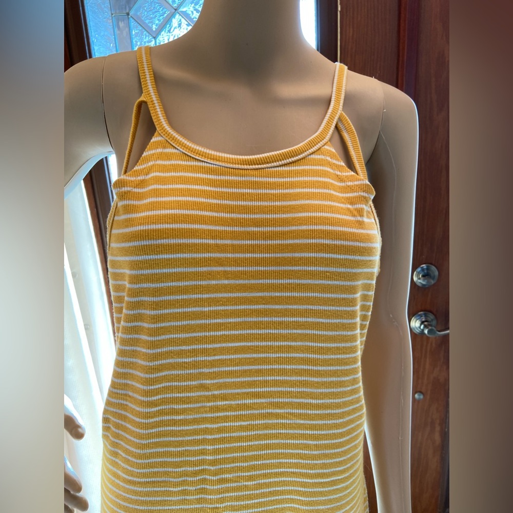 New Look Yellow & White stripe Sleeveless Sundress size 2X(will fit XL,1X)